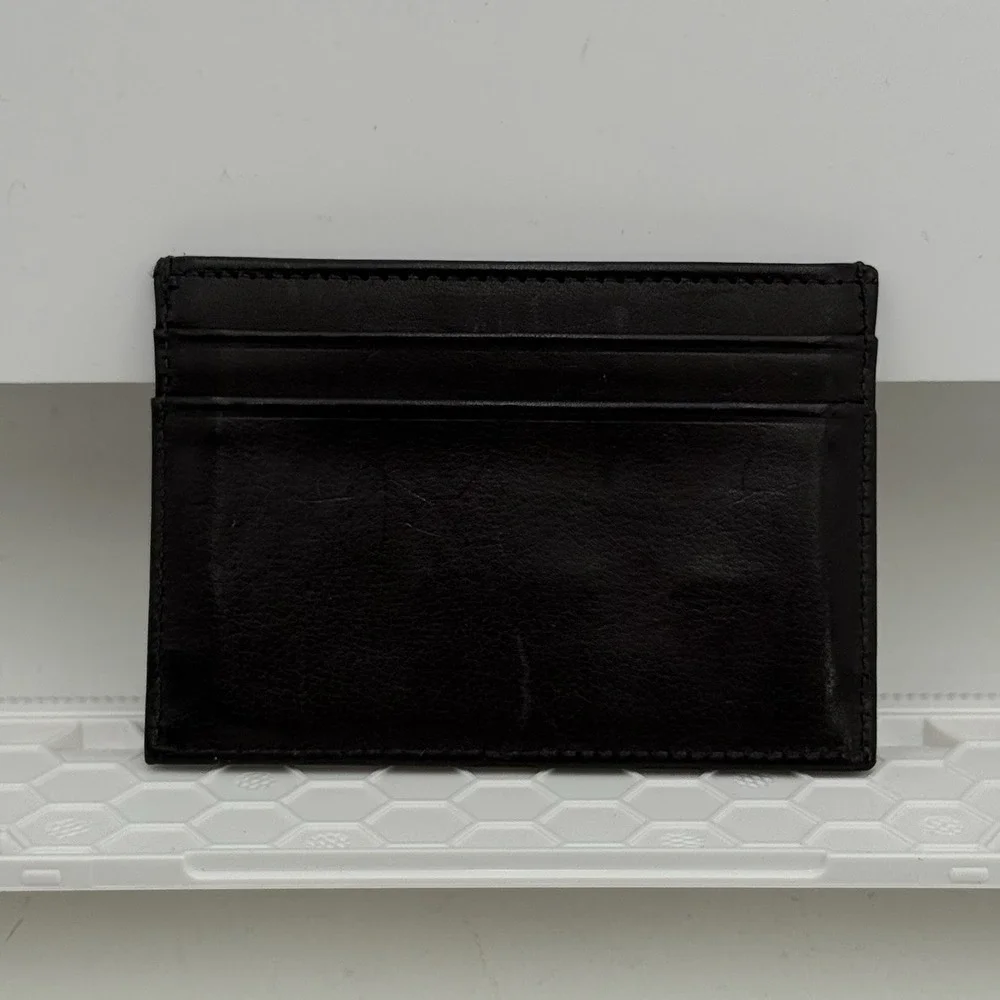 Coach Leather Card Case Very Dark Brown 5 Card Slots 3.9×2.8in Used EUC